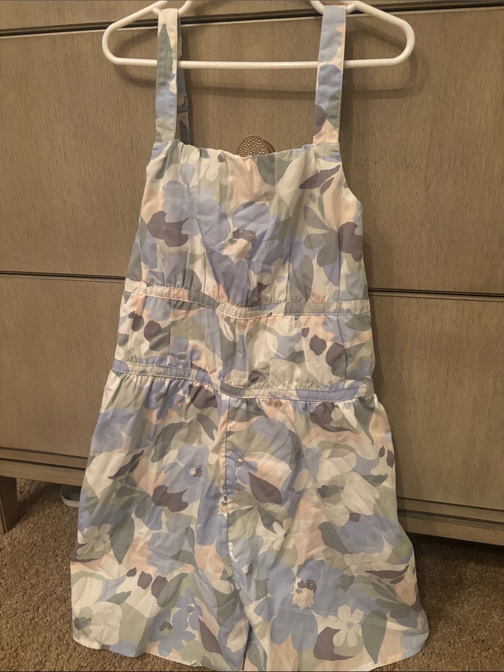 abercrombie kids Pastel Floral Romper - Light Blue, Pale Pink, Cream